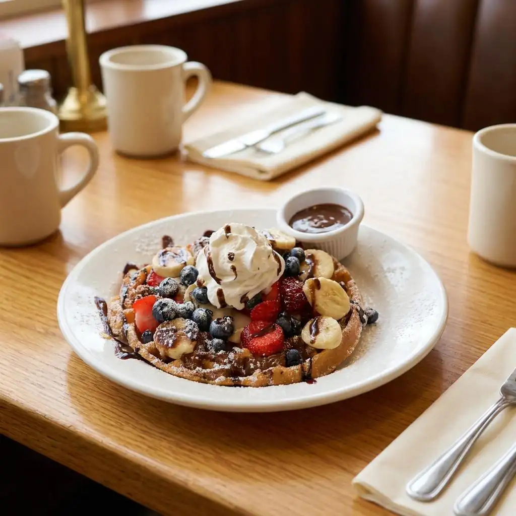 Nutella waffles with fruit
